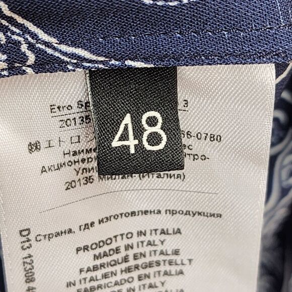 Etro Women's Monochrome Paisley Printed Midi Dress With Ruffle - 48 - Picture 8 of 9